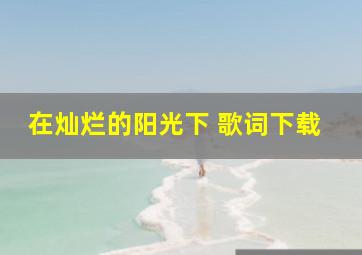 在灿烂的阳光下 歌词下载